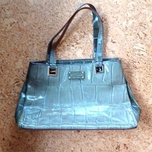 Kate Spade Green Crocodile Embossed shoulder bag